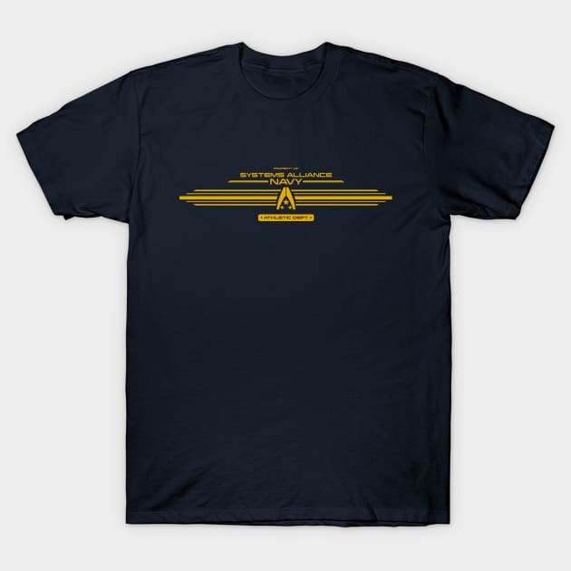 Alliance Navy Athletic Dept. [Gold] T-Shirt by Karthonic